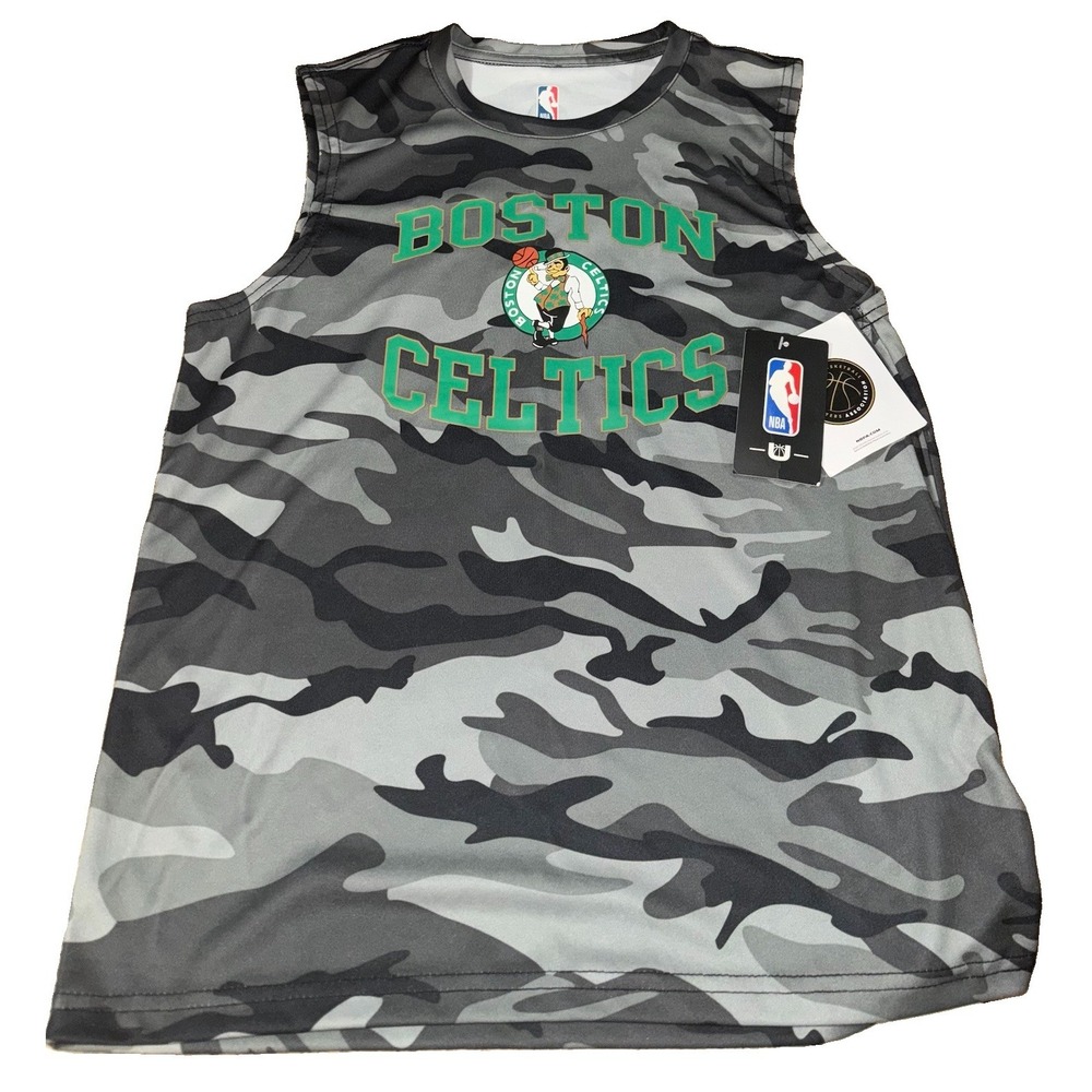 NWT NBA Boston Celtics Yth L 14/16 Jayson Tatum Black Camo Mesh Tank Top Jersey